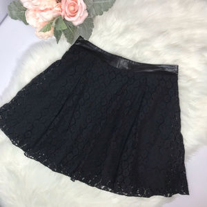 Leather & Lace Black Mini Skirt